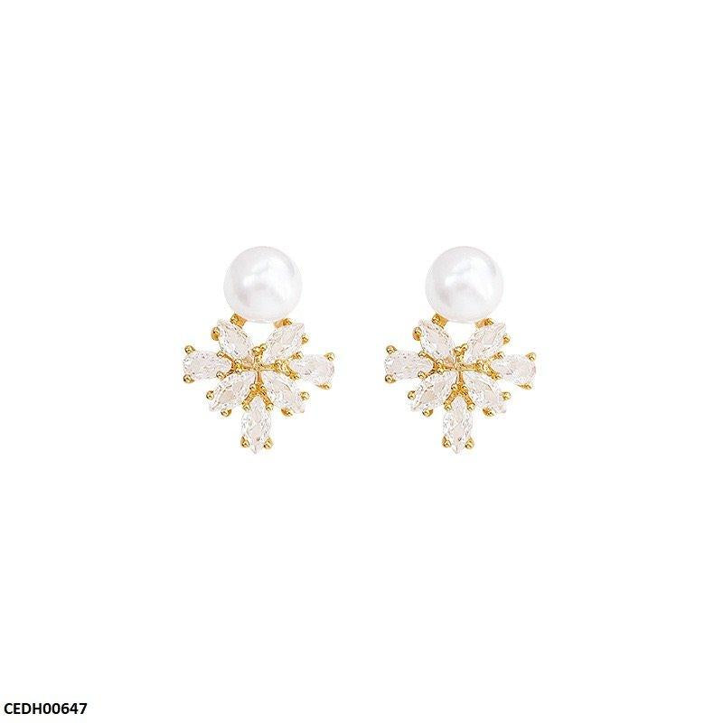 CEDH00647 HJF Marquise Flower Drop Earrings - CEDH