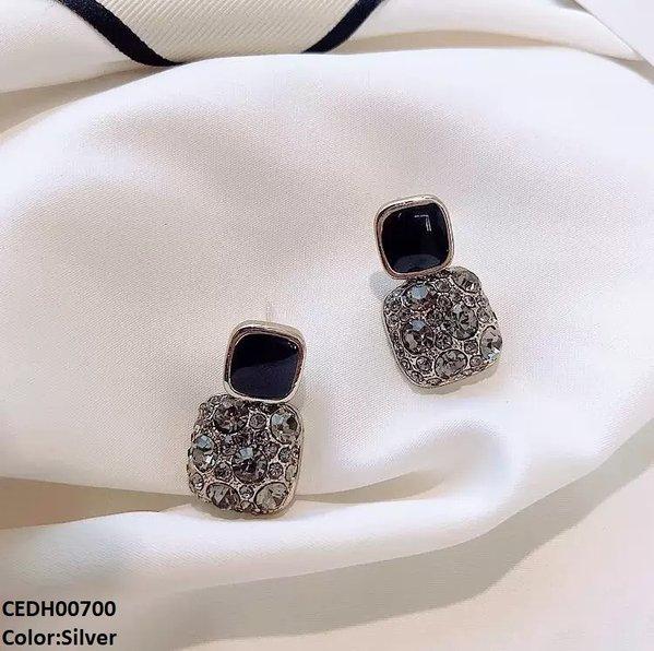 CEDH00700 LSH Round Stone Square Drop Earrings - CEDH