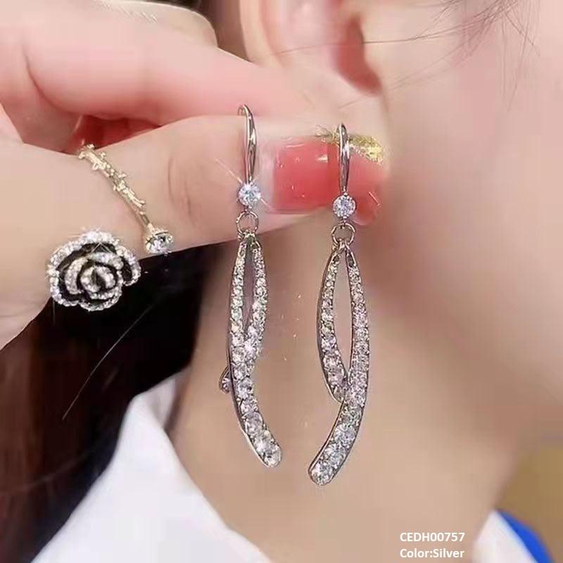 CEDH00757 ZHL Round Layered Drop Earrings - CEDH