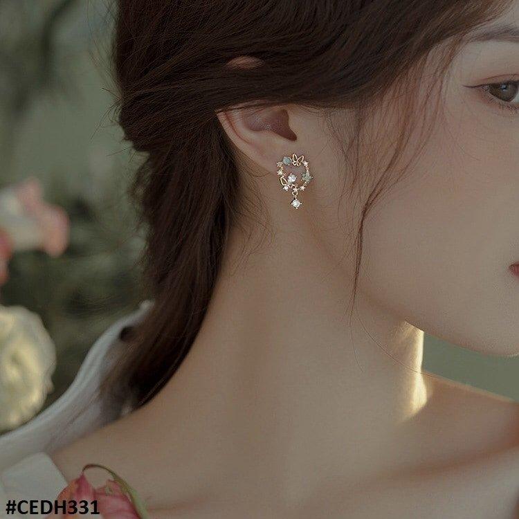 CEDH331 ZCD Flower/Butterfly Drop Earrings Pair