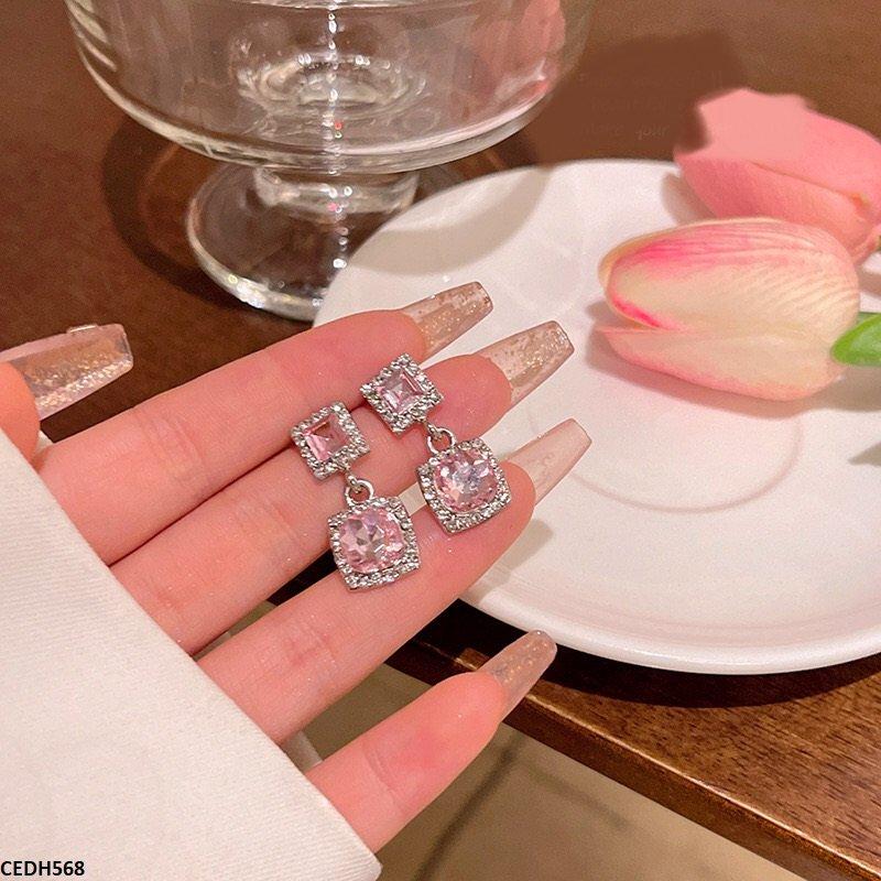 CEDH568 HJF Square Drop Earrings
