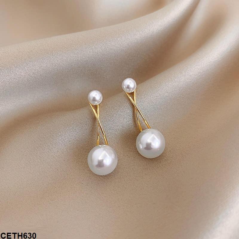 CETH630 SIQ Pearl Ear Tops Pair