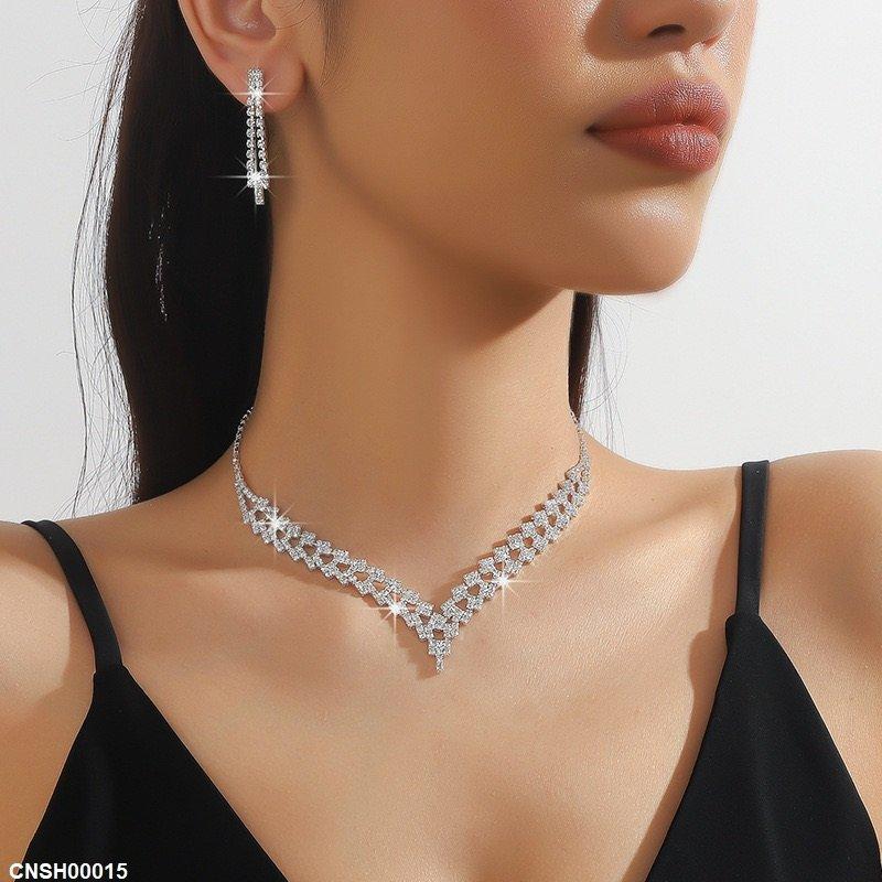 CNSH00015 YJJ Square Necklace Set - CNSH