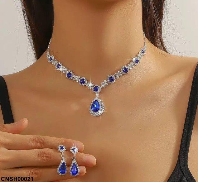 CNSH00021 YJJ Tear Bracket Necklace Set - CNSH