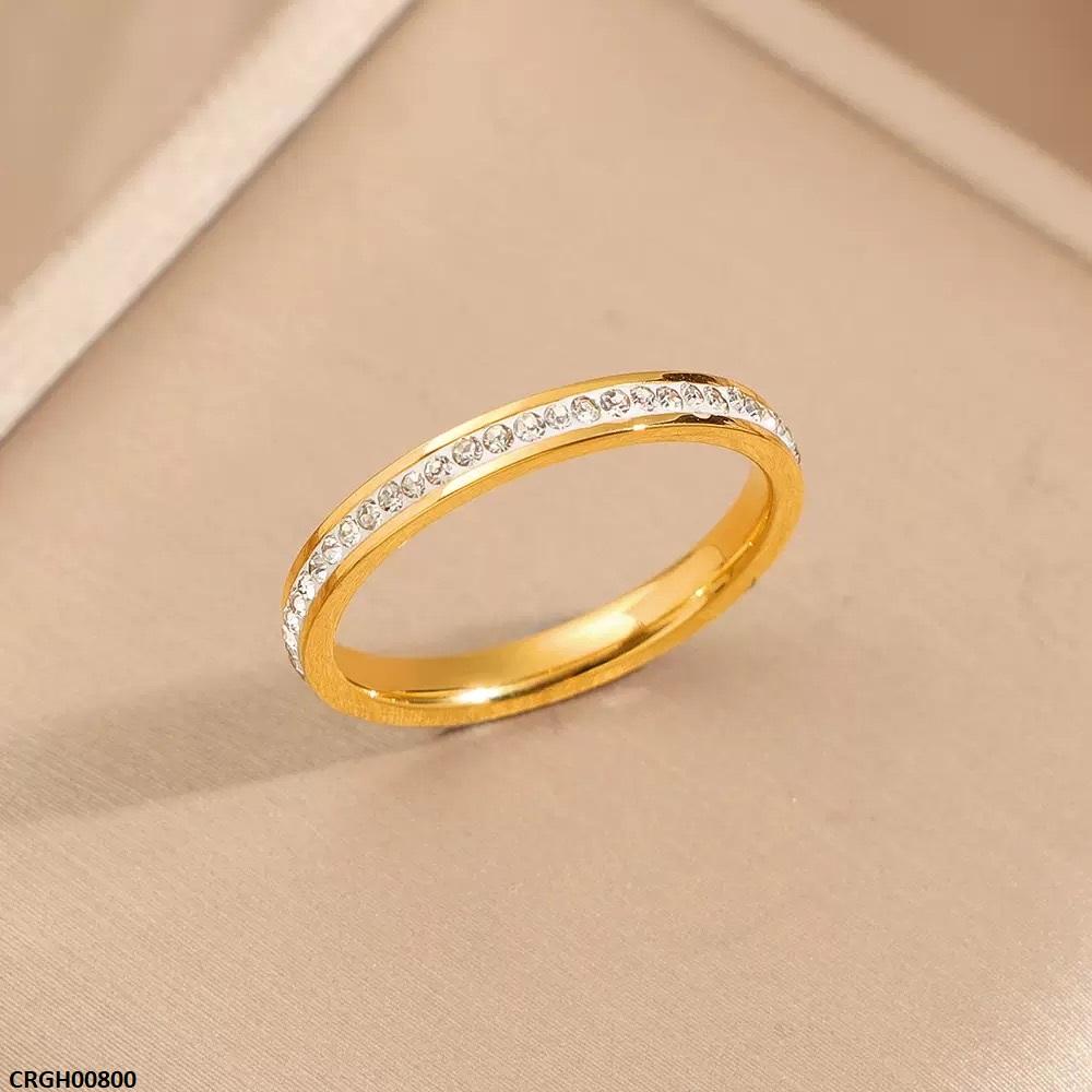 CRGH00800 DGF Stainless Steel Round Stone Ring - CRGH