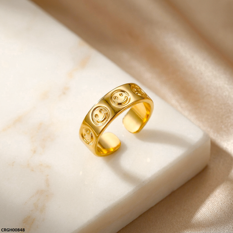 CRGH00848 NMS Smile Emoji Stainless Steel Ring Adjustable - CRGH