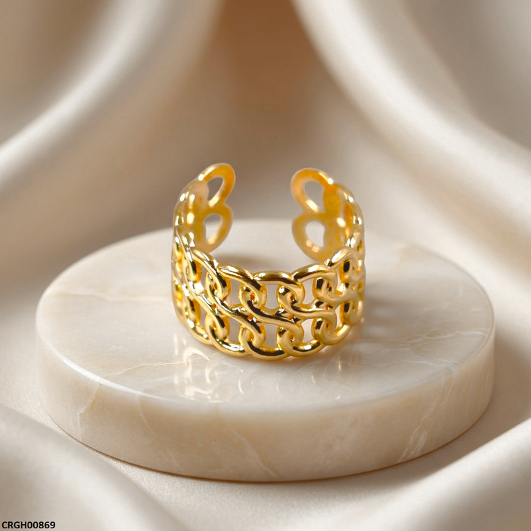 CRGH00869 NMS Double Chain Link Stainless Steel Ring Adjustable - CRGH