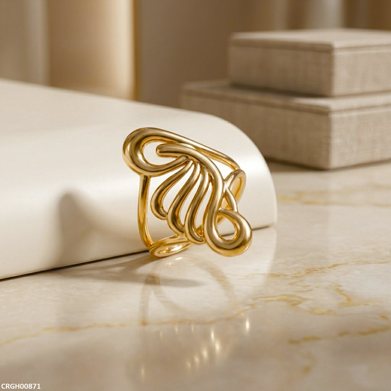 CRGH00871 NMS Swirl Wave Stainless Steel Ring Adjustable - CRGH