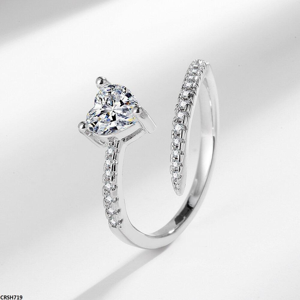 CRSH719-BLX CRSH719 BLX Heart Ring Adjustable