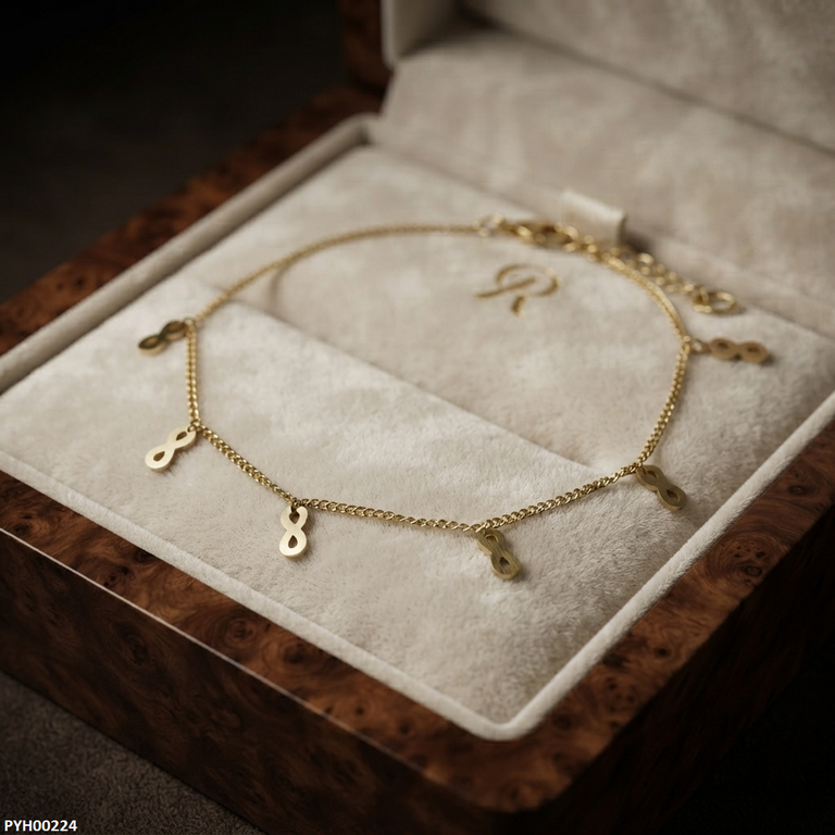 PYH00224 ALQ Stainless Steel infinity Foot Anklet - PYH