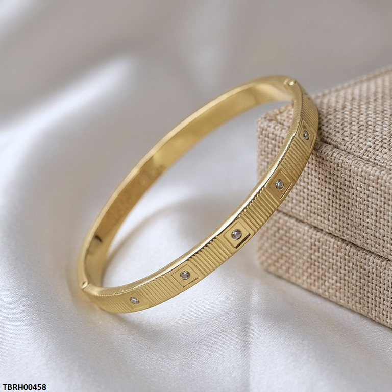 TBRH00458 MMJ Stainless Steel Round Stone Braclet - TBRH