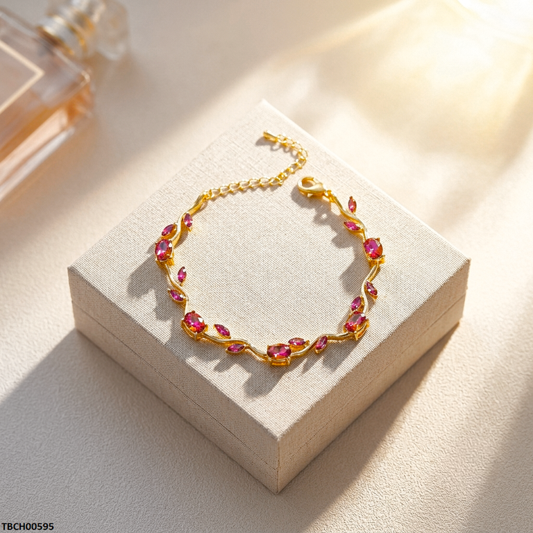 TBCH00595 MSJ Tulip Leaf Stone Bracelet - TBCH