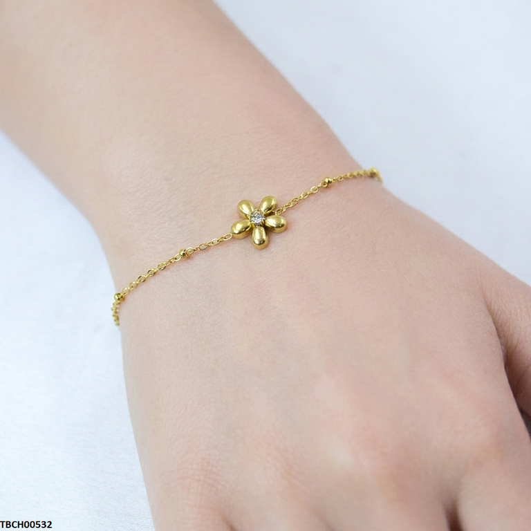 TBCH00532 MMJ Stainless Steel Flower Bracelet - TBCH