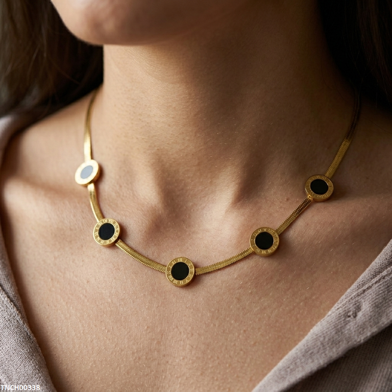 TNCH00338 MMJ Stainless Steel Round Necklace - TNCH