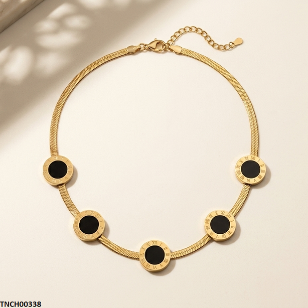 TNCH00338 MSJ Stainless Steel Round Necklace - TNCH