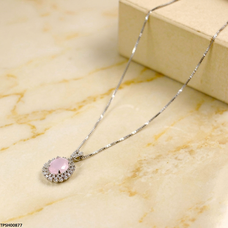 TPSH00877 MSJ Oval Drop ZIRCON Pendant With Chain - TPSH