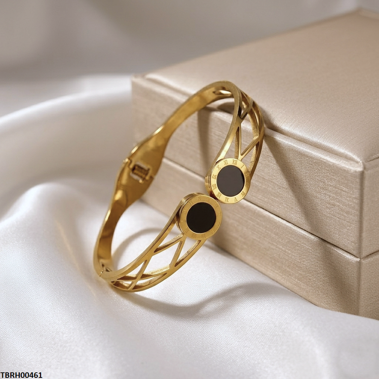 TBRH00461 MMJ Stainless Steel Double Round Bracelet - TBRH