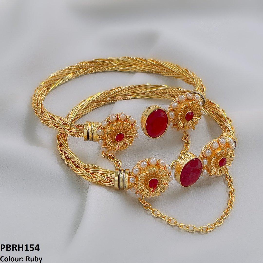 PBRH154 MZM Oval Flower Bracelet Adjustable