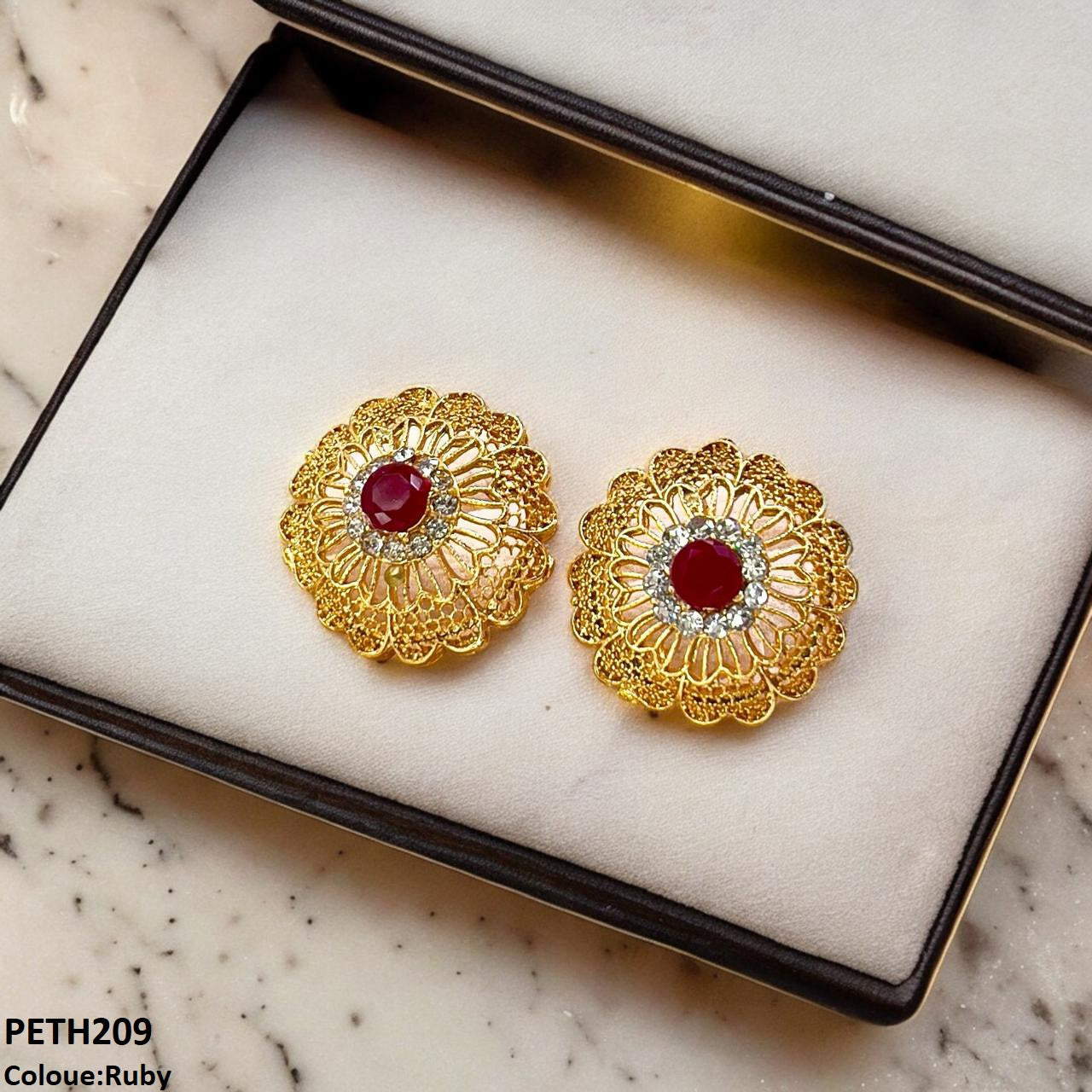 PETH209 MZM Heart Flower Tops Pair