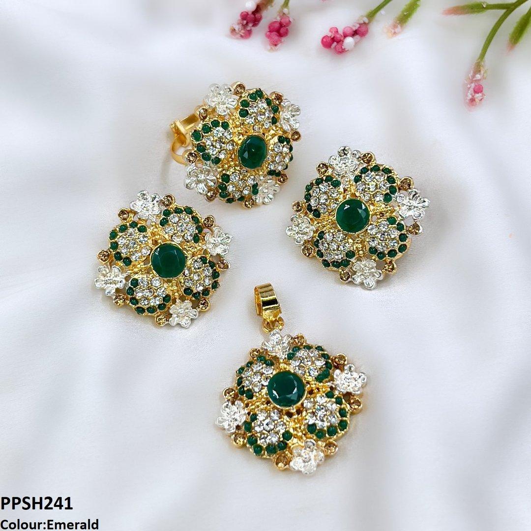 PPSH241 SDQ Square Flower Pendant Set