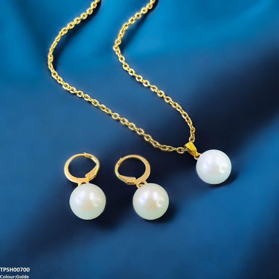 TPSH00700 SDQ Pearl Drop Pendant Set - TPSH