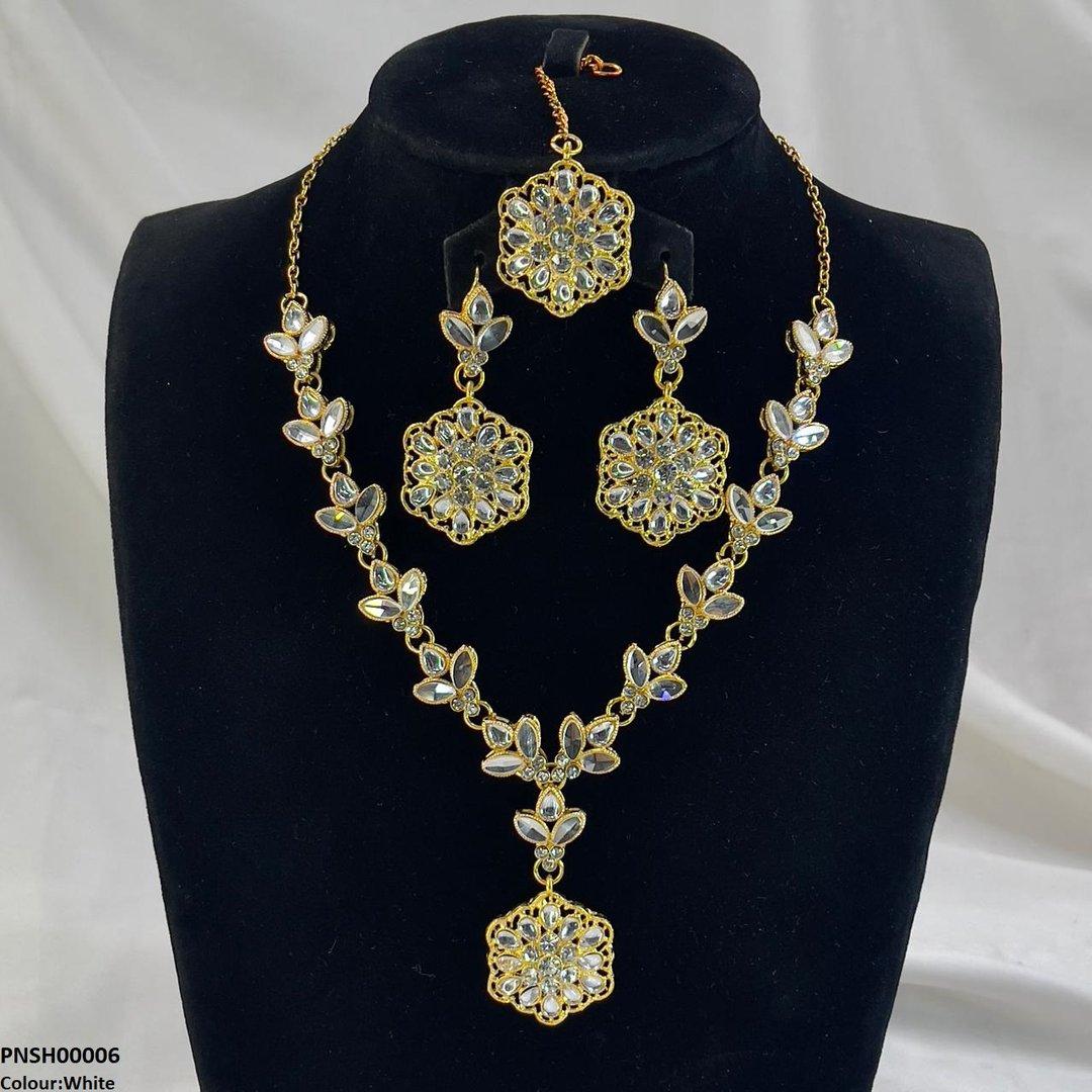 PNSH00006 FRN Tear/Flower Drop Necklace Set - PNSH