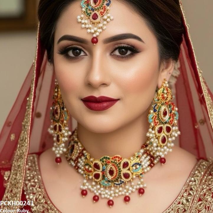 PCKH00243 SDQ Oval/Tear Pearl Choker Set - PCKH