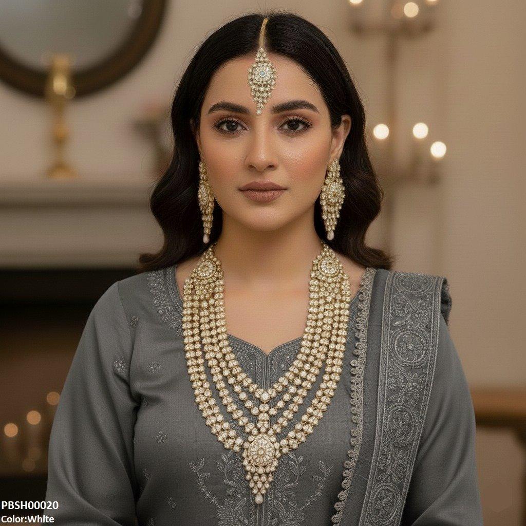 PBSH00020 FRN Tear Flower Bridal Mala Set - PBSH