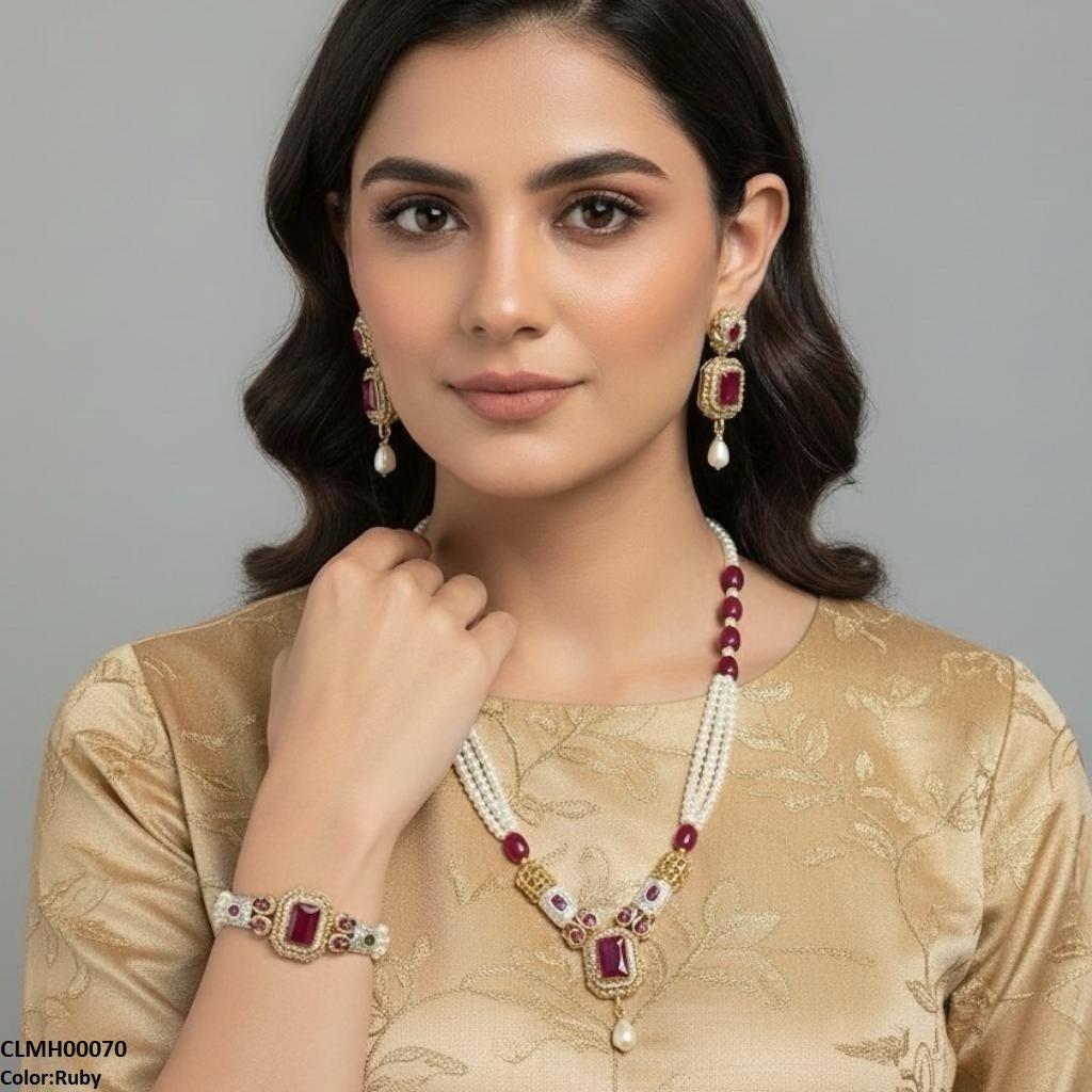 CMLH00070 SDQ Rectangle Pearl Drop Mala Set - CMLH