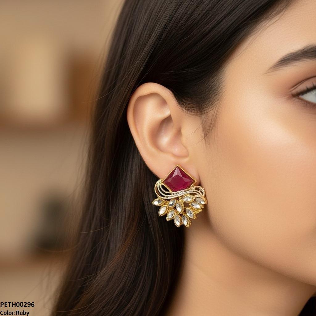 PETH00296 FRN Square/Marquise Leaf Tops Pair - PETH