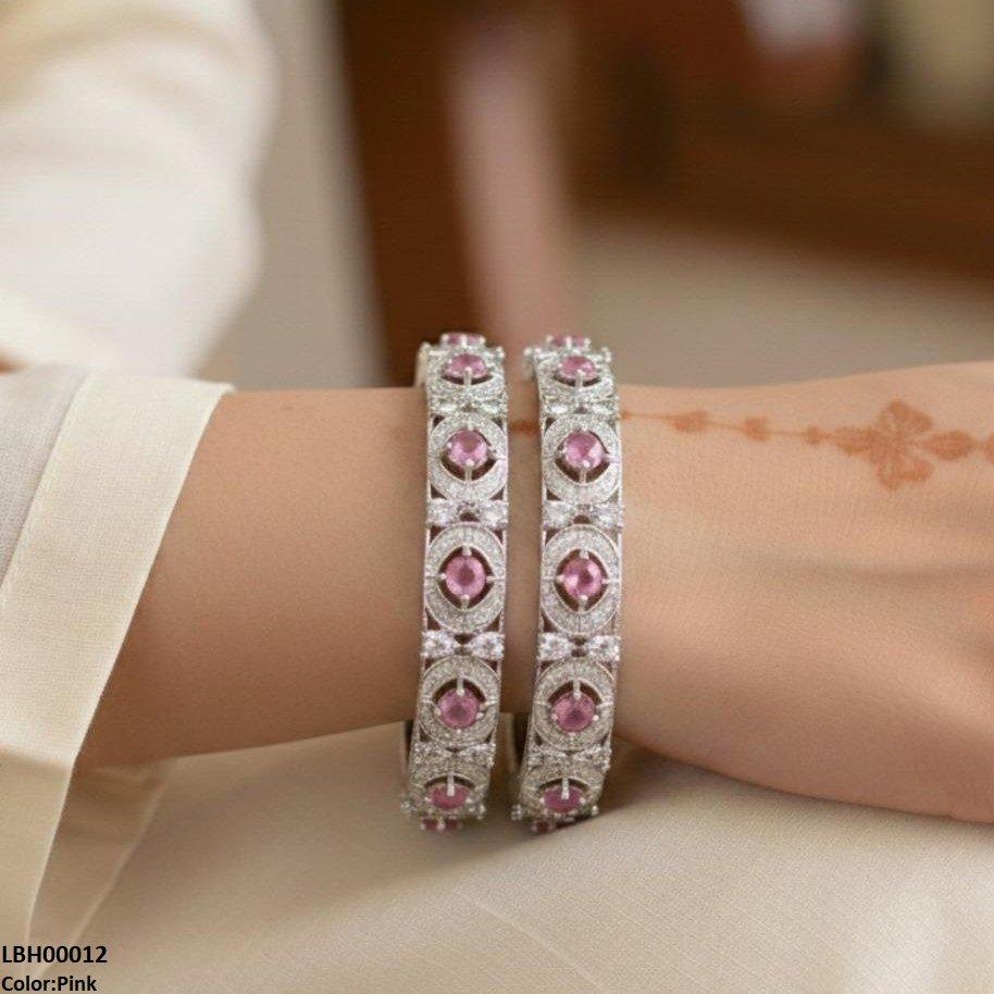 LBH00012 ANI Round Stone Bangle Set - LBH