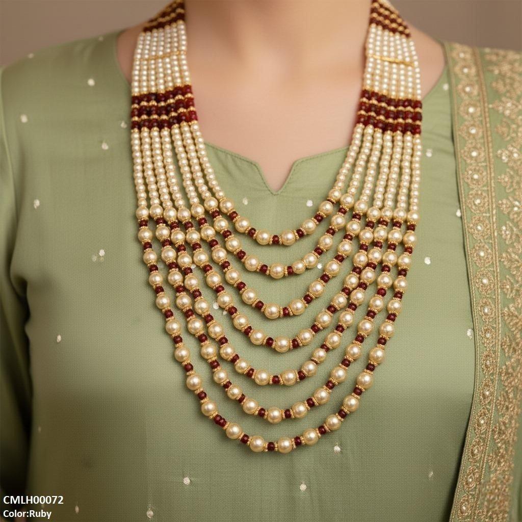 CMLH00072 SDQ Pearl 7 Layered Mala - CMLH