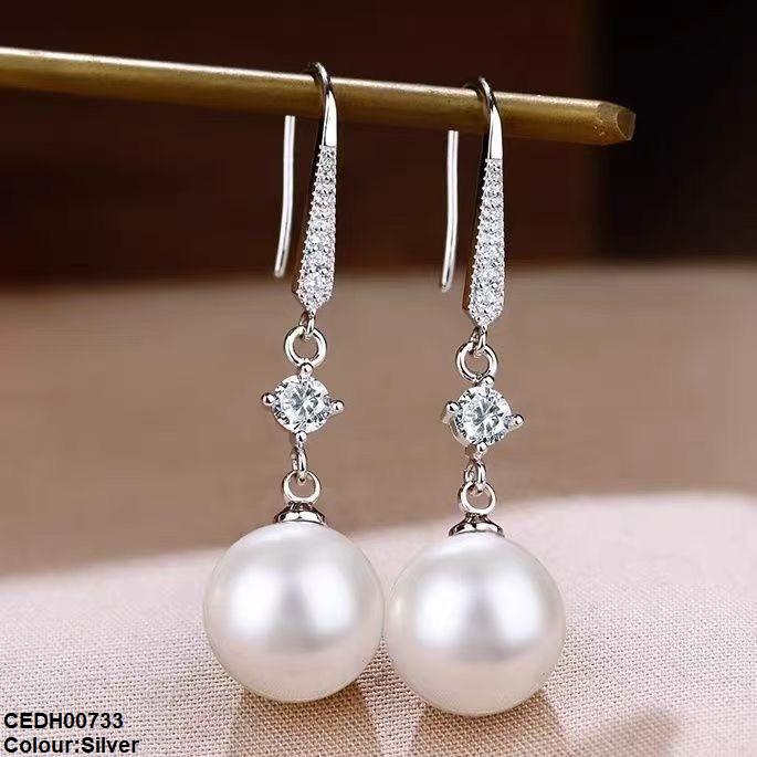 CEDH00733 YHC Round Pearl Drop Earrings - CEDH
