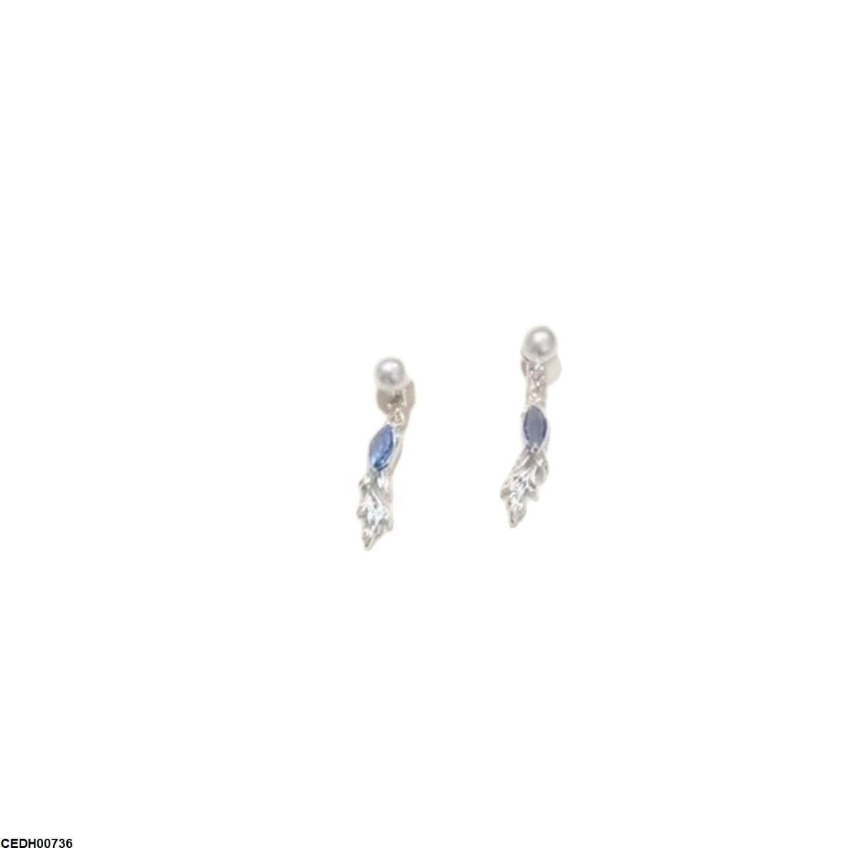 CEDH00736 YHC Pearl Leaf Drop Earrings - CEDH