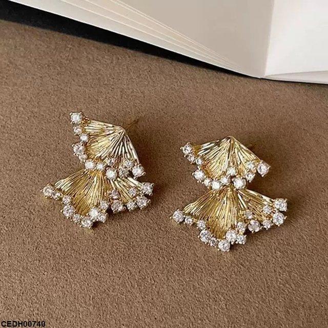 CEDH00740 YHC Double Leaf Drop Earrings - CEDH