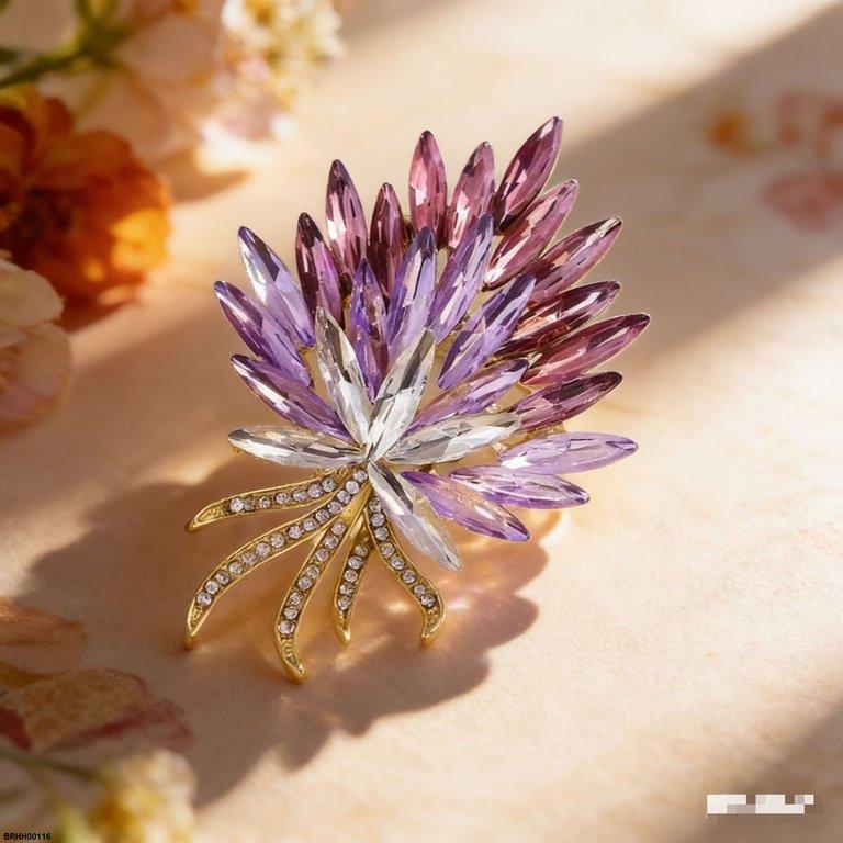 BRHH00116 XST Flower Zircon Broach - BRHH
