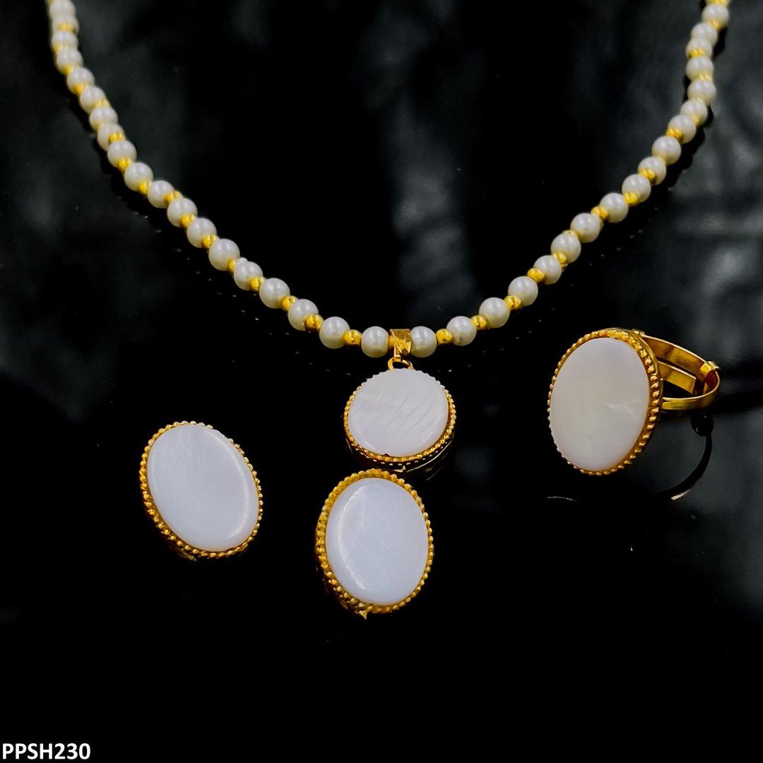 PPSH230 FRN Pearl Oval Pendant Set