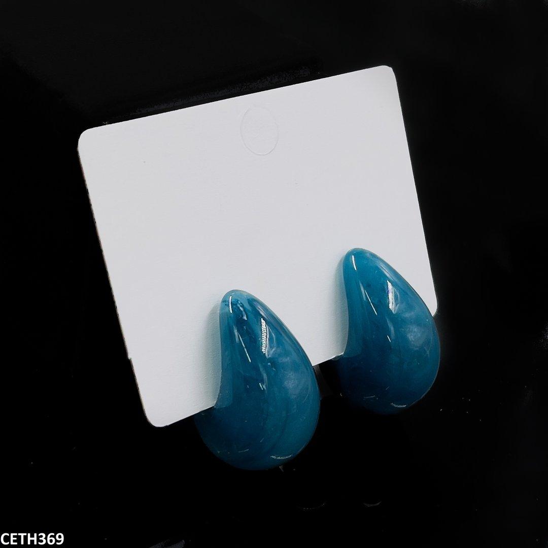 CETH639 BTO Blue Curved Stud Tops Pair