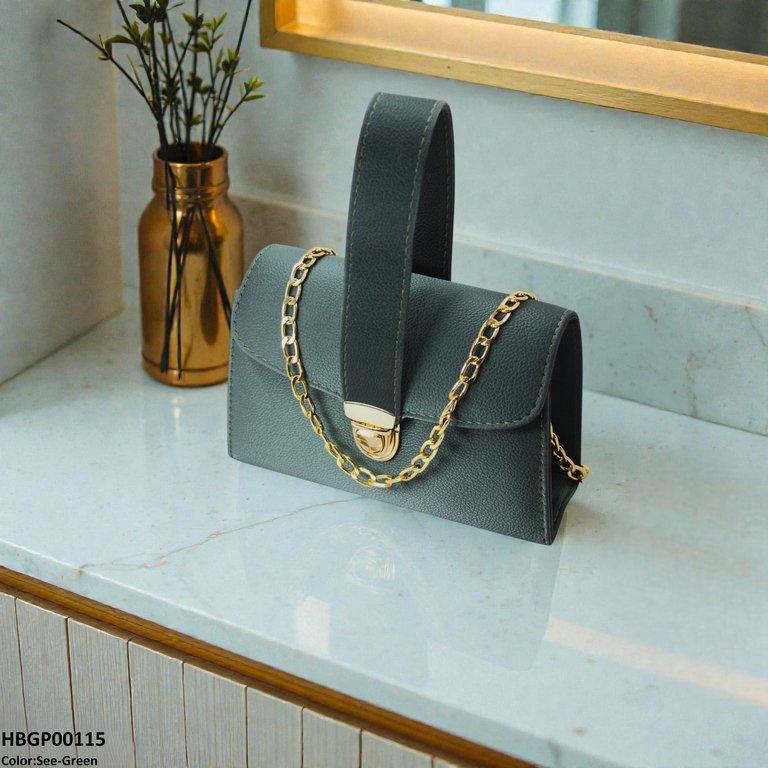 HBGP00115 Imperial Velvet Night Ladies Shoulder Bag - Green - HBGP