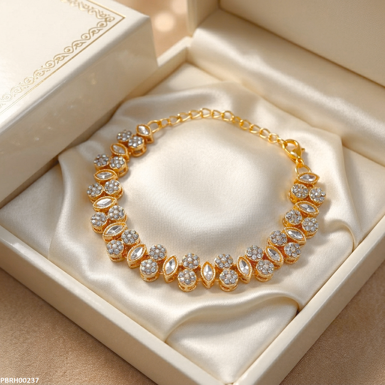 PBRH00237 MZM Marquise Round Stone Bracelet - PBRH