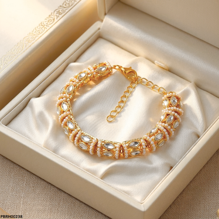 PBRH00238 MZM Marquise Pearl Stone Bracelet - PBRH