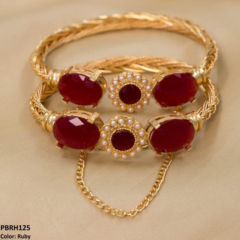 PBRH125 MZM Flower/Bezza Hand Bangles Pair