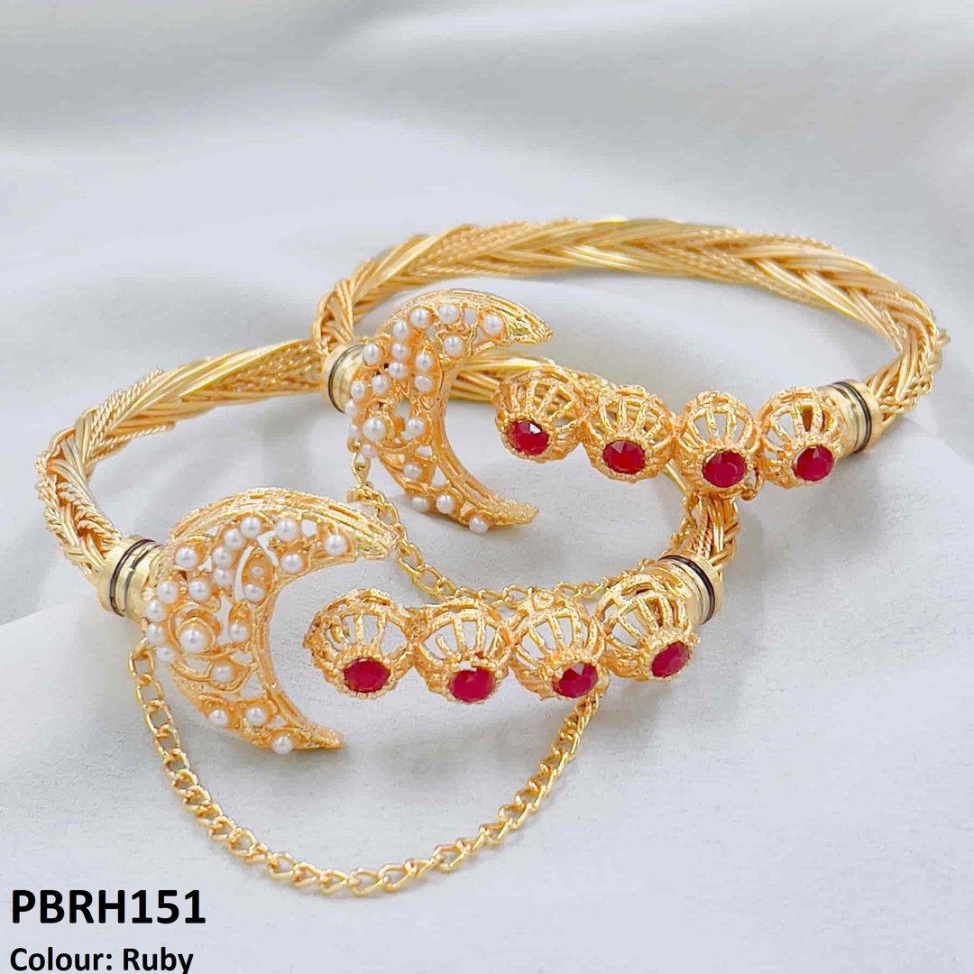 PBRH151 MZM Pearl Moon Bracelet Adjustable