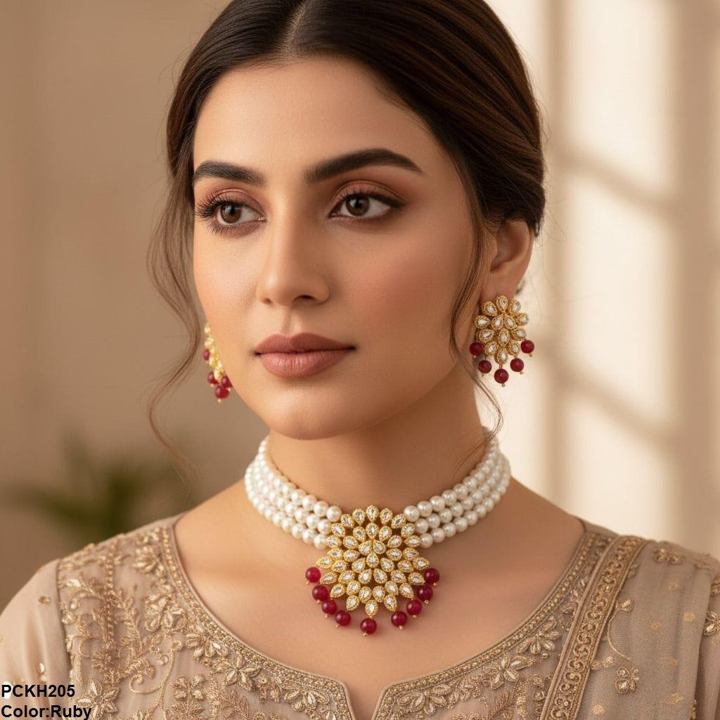 PCKH205 FRN Tear Pearl Choker Set