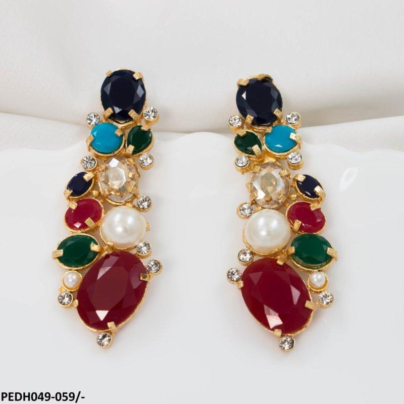 PEDH049 SDQ Oval/Pear Drops Earrings Pair