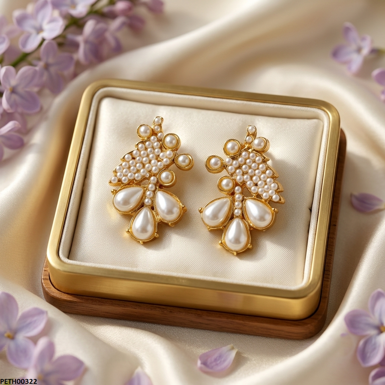 PETH00322 MZM Leaf Pearl Tops Pair - PETH