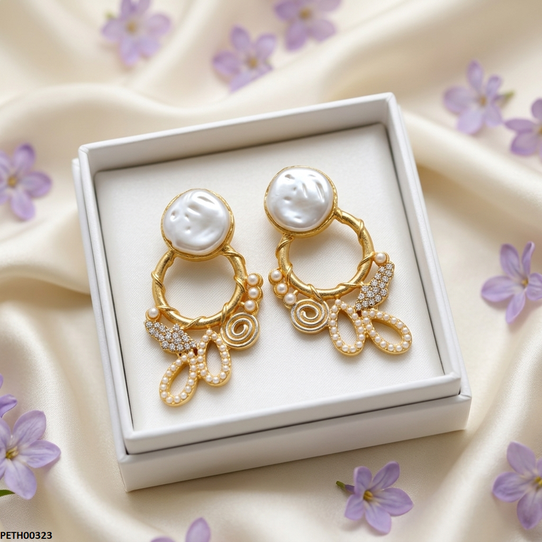 PETH00323 MZM Round Pearl Tops Pair - PETH