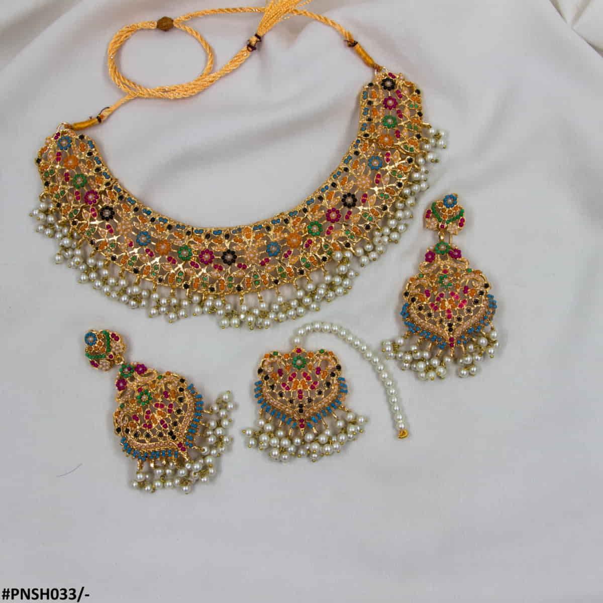 PNSH00026 SDQ Flower Necklace Set - PNSH