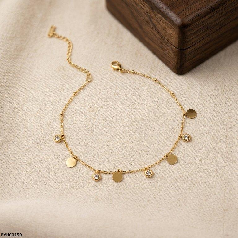 PYH00250 BHS Stainless Steel Round Drop Anklet - TBCH