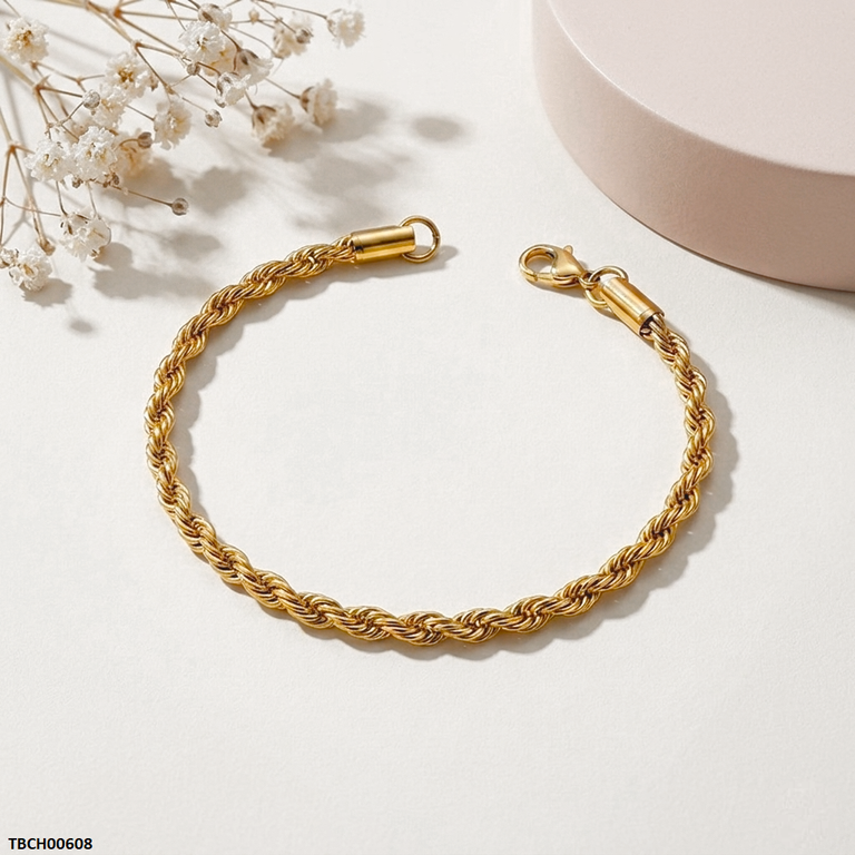 TBCH00608 MSJ Stainless Steel Plane Chain Bracelet - TBCH